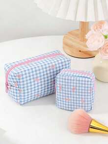 2/1pc Cute Bow Makeup Bag, Bow Pattern Toiletry Bag, Zippered Bag, Stylish Foldable Commuter Makeup Bag, Large Capacity Women's Makeup Bag, Girl's Makeup Storage Bag, Toiletry Bag, Travel Makeup Bag, Makeup Storage Bag, Sanitary Napkin/Tampons Storage Bag. Can Hold Lipstick, Makeup Brushes, Skincare Products - Multicolor - View 23