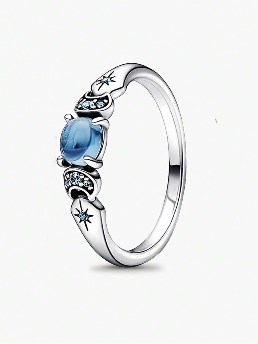 1 Pc Silver Ring Jewelry,Three Diamond Rings, Luxurious And Unique Ring, For Lady Wedding,Banquet,Gifts For Girls Daily Life Decor - Bạc - Xem 1