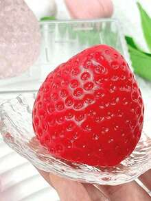1pc Squishy Strawberry Tart Soft Silicone Squeeze - Stress Relief Sensory Toy , Adults, Office And Party - 彩色 - 查看 9