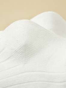 3双装女童竖条纹过膝袜，白色百搭优雅女士休闲中筒袜，四季皆宜 - 彩色 - 查看 4