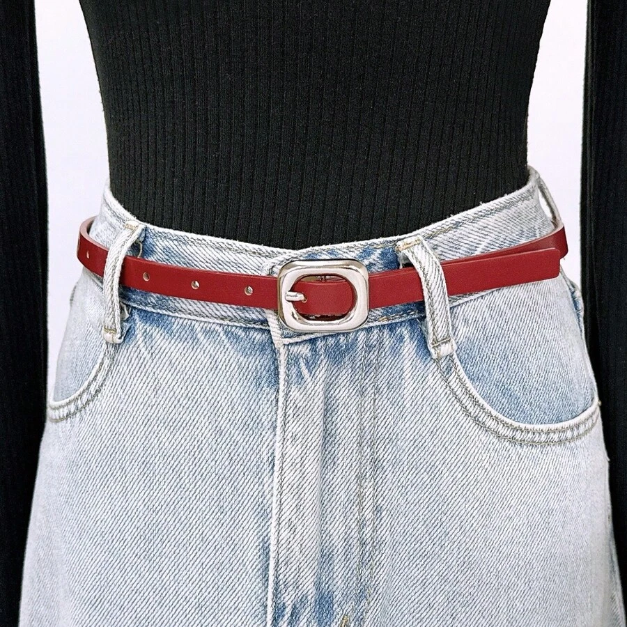 3pcs Minimalist Women's Thin Waist Belt, Versatile Jeans Accessory - Multicolor - View 1