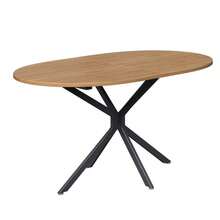 Oval Dining Table, 120 X 80 X 75.5 Cm, Modern And Robust Style, Metal Legs, Ideal For 4 To 6 People. Clean And Modern Design.