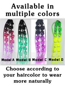 1件24英寸渐变色马尾假发，Y2K风格马尾，自然时尚的合成假发片，适合音乐节、圣诞派对和其他场合。 - 漸層 - 查看 3