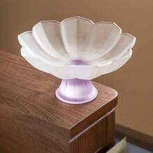 High Stem Lotus Fruit Plate, Living Room Coffee Table Household Snack Display Plate, High-Value Pink Nut Tea Tray, Serving Platter - Multicolor - View 16