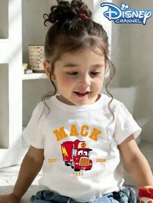 This Disney Cars-Themed T-Shirt, Featuring A Simple And Casual Design With A Round Neckline And Short Sleeves, Is Designed For Both Baby Boys And Girls And Is Ideal For Summer Wear. - White - View 2