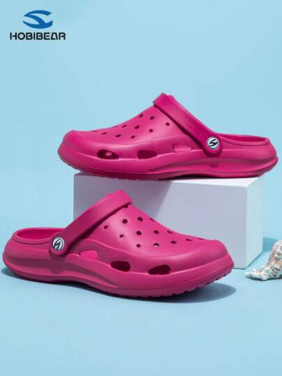 HOBIBEAR Women's Hollow Out Slip-On Sandals, Soft & Comfortable Breathable Quick Dry Beach Shoes For Indoor & Outdoor Wear