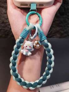1条全新手工编织挂绳，短款腕带钥匙扣，适合户外旅行防丢挂绳，可用于挂手机、水瓶、钥匙，兼容安卓及大多数智能手机，是送给母亲、家人、朋友、孩子、生日、节日等场合的理想礼物。 - 彩色 - 查看 9