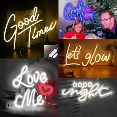 1pc Stunning LED Love Neon Wall Sign For Home Room, Party, Wedding Decoration - Beautiful Wall Art Decor