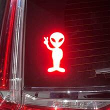 1pc Reflective Alien Car Sticker, Driving Warning Reflective Decal For Night - Alien - View 10