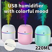 1pc Lucky Color USB Humidifier, Portable Mini Aromatherapy Diffuser, LED Color Car Aromatherapy Machine, Suitable For Car/Office/Bedroom, Suitable For Air Humidification, Room Decoration - Multicolor - View 3