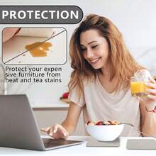 16pcs Coasters + 1pc Coaster Holder - Glass Coasters And Drink Coasters, Double-Sided Coasters, Non-Slip Coasters, Faux Leather Coasters, Leather-Style Coasters, Made Of High-Quality Faux Leather And Synthetic Leather, Suitable For Desktop Protection - Multicolor - View 10