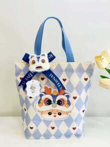 Snake & Dragon Year Baby Birthday Gift Canvas Tote Bag - Multicolor - View 6