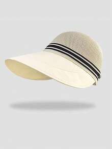 1顶女士夏季马尾辫遮阳帽 - 防紫外线面罩遮阳帽，带口罩挂钩，休闲多功能渔夫帽 - 彩色 - 查看 5