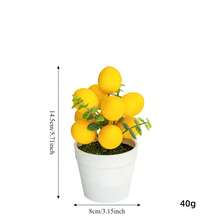 Decoración de bandeja escalonada con limón de estilo veraniego, planta de limón artificial, decoración rústica del hogar, planta de limón falsa en mini jarrón, accesorio de verdor para bandeja escalonada (estilo de limón) - Multicolor - Ver 7