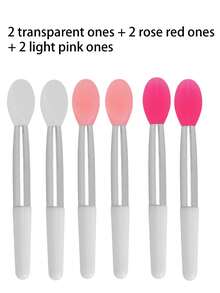 6件套硅胶唇刷和眉刷套装。采用硅胶刷头，适用于唇膏、面膜和精油。专为女性设计，易于清洁；包含一个方便携带的硅胶刮勺和一个迷你唇膜刷，适用于唇膏和润唇膏；还包含一个可重复使用的硅胶唇部去角质工具。 - 彩色 - 查看 16