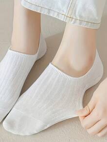 6 Pairs Of Solid Color Boat Socks, Suitable For Both Men And Women, Spring Thin Version, Suitable For Casual And Formal Occasions, Daily Comfort, Minimalist Design, Soft Fabric - Nhiều màu - Xem 4