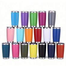 1个600毫升/20盎司不锈钢保温杯，旅行保温咖啡杯，冷热饮水瓶，带吸管孔水瓶 - 彩色 - 查看 11