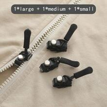 3 Packs Universal Zipper Repair Kit, Quick Install No-Sew Zipper Slider Replacement, Black Zipper Stopper For Jackets, Luggage, Backpacks, Boots - A-Black - View 9