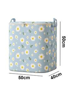 1个大容量雏菊图案无纺布衣物/被褥收纳袋，防尘防潮，搬家袋 - 淺藍色 - 查看 7