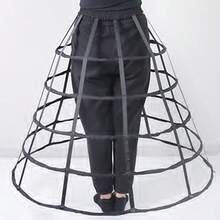 Enagua con volante asimétrico y cola de tren para bodas y cosplay - Campana con volante asimétrica, enagua interior para vestidos de novia, baile de graduación, concursos de belleza, disfraces históricos - Accesorio romántico para bodas y realce de disfraces para ocasiones especiales - multicolor - Ver 3