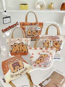 Cute Capybara Canvas Tote Bag, Birthday Party Gift Bag, Lucky Gift Bag - Multicolor - View 8