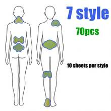 12/40/80片装生姜加热垫，天然加热垫，适用于背部、膝盖、颈部、肩部 - 軍綠色 - 查看 12