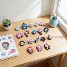 18pcs Anime Character Shoe Buckle 3D Soft Rubber Multi Character Cool Design Daily Wear Shoe Accessories Matching Play Collection Scene.Stochastic Style. - Multicolor - View 4