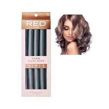 Red by Kiss Rizadores Flexibles De Satén Sin Calor Sin Daños Ni Frizz Rizos Suaves Sin Calor Satén Sedoso Para Er Roturas Peinado Cómodo Sin Horquillas Rodillos Suaves Para Todo Tipo De - Gris - Ver 4