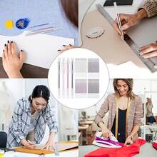 Conjunto de 12 Canetas Mágicas Apagáveis a Quente. Inclui 1 caneta, 1 borracha de cor aleatória e 10 refis substituíveis. Borracha que desbota com a temperatura, ideal para marcar linhas, trabalhos manuais, costura, ferramentas domésticas e projetos de costura faça-você-mesmo. - Conjuntos - Ver 4