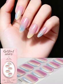 彩色渐变星云/星空半固化凝胶美甲贴纸,每包16片。多色渐变珠光装饰,充满梦幻精致感。自粘式全覆盖美甲产品,需配合UV灯使用。易于粘贴和卸除,适合女性和女孩日常通勤、派对、约会和DIY美甲。美甲用品 - 彩色 - 查看 13