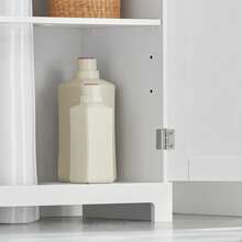 SoBuy BZR18--W 浴室柜 盥洗台 底柜 浴室家具 白色 宽 x 高 x 深 约：60 x 60 x 30 厘米 浴室配件 浴室收纳盒 - 白色 - 查看 11