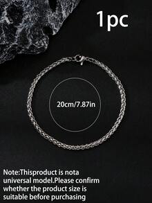 1条简约时尚男士长链手链 - 銀色 - 查看 6