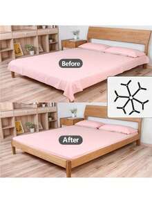 1 pieza Sujetador de sábana de 6 lados con 12 clips elásticos, antideslizante y antiarrugas, esencial del hogar - Multicolor - Ver 9