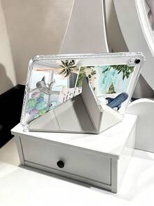 椰子树图案平板电脑保护套，兼容苹果Air 11英寸M3（2025款）/M2（2024款）、Air第五代（2022款）、（A16）11英寸第十一代（2025款），也兼容三星Galaxy Tab平板电脑和Kindle Paperwhite第十二代（2024款）。透明背壳，时尚图案保护套，支持自动睡眠/唤醒功能，配备气囊保护，适合作为礼物或办公用品。 - 彩色 - 查看 6