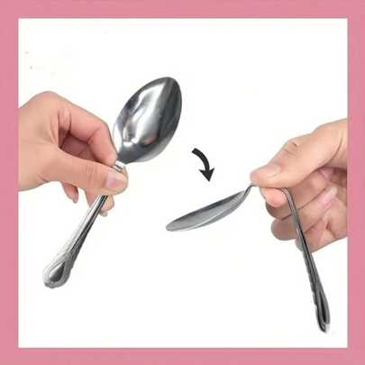 1pc Spoon Bending Magic Trick, Perfect Party Magic Prop, Finger Tip Toy For Magic Show, Prank, No Skill Required Close-Up Performance, Novelty Funny Puzzle Game Joke