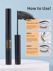 1PC 6ml Black Lash Adhesive, Strong Hold & Fast Drying, Latex Free Eyelash Glue For Strip & Cluster Extensions, Long Lasting 48-72H, Sensitive Eyes DIY Kit For Beginners - Black - View 5
