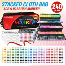 12/24/36/48/60/72/120/168/240pcs Set Acrylic Marker Pens, Acrylic Marker Brush Tip Pens, Opaque Watercolor Pens, Art Supplies For Rock Painting, Calligraphy, Scrapbooking, Handwriting, Card Making, Black Paper, Wood, Plastic, Canvas, Comes In Gift Box/Pouch, Great For Boys & Girls Students, Back To School & Teacher Gifts - Multicolor - View 25