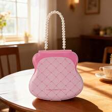 Miniso 1pc Sanrio Hello Kitty Shiny Party Series - Asymmetrical Pearl Handle Notebook, Durable PU Material Pearl Handle Design, Suitable For Students, Office And Creative Diary Use - Pink - View 7