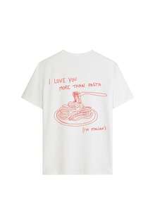 新款夏季女款“咖啡俱乐部”图案T恤，厚实柔软透气宽松复古美式短袖T恤，适合秋季沙漠旅行、咖啡馆休闲和日常外出穿着。 - 白色 - 查看 2