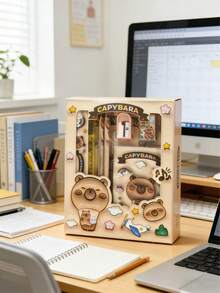 1 Set Adorable Stationery Gift Box, Water Vole Themed Learning Supplies Set, Creative Stationery Set, 6-Piece, Stationery Set Gift Box, Birthday Gift, 2026 New Year Gift, School Supplies, Back To School Gift - Multicolor - View 6