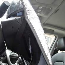 1pc Car Steering Wheel Sun Shade! Essential For Summer Driving, Aluminum Foil Material Effectively Blocks Heat, Customized For Steering Wheel - 1pc Steering Wheel Sunshade - View 8