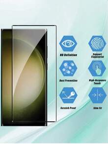 2pcs 3D Curved High-Definition Tempered Glass Screen Protector, 9H Hardness Anti-Scratch, Compatible With Galaxy S23 S22 S25 S24 Ultra, Redmi Note 15 14 13 Pro+ 4G 5G, Honor, Realme, OPPO, VIVO, OnePlus And Other Models - Clear - View 8