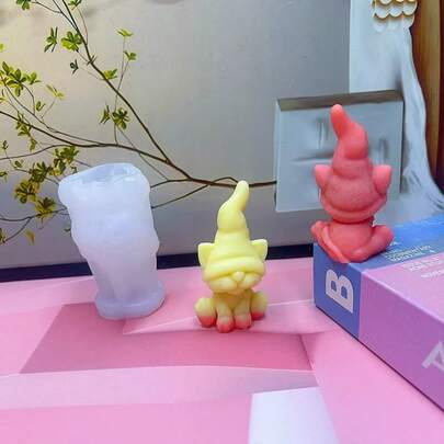 1pc New Angel Chin Rest Aroma Candle Silicone Mold, Angel Wings Aroma Candle Silicone Mold DIY, Cute Cat Candle Mold, Elegant Feather Handmade Decor Silicone Mold