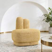 Yellow + Fabric + Foam + Plywood + Solid Wood + Foam