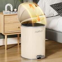 2pcs Set New Plastic Trash Can With Inner Liner - Lightweight, Luxury, Large Capacity Storage Box For Kitchen, Living Room, Bedroom, Bathroom, Office - Step Open Lid, Step Trash Can | Modern Garbage Bin | Smooth, Elegant, Bathroom Accessories, Room Decor - Multicolor - View 10