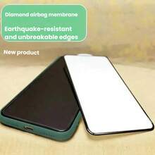 适用于华为/三星/小米/OPPO/一加/vivo/荣耀/realme/红米等手机的3D气囊防摔膜三片装，全屏高清防摔、防碎裂、防刮擦、防指纹保护膜。 - 黑色 - 查看 3