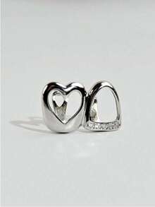 1pc Hollow & Heart Shaped Mixed Teeth Grill, Everyday Wear Dental Accessories, Hip Hop Street Style - Multicolor - View 4