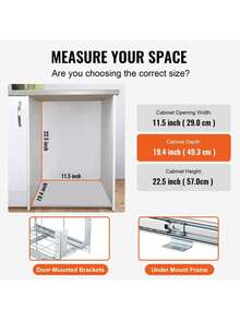 Pull-Out Trash Can 29L/35L Single Bin Under Mount Kitchen Waste Container With Slide And Handle 110 Lbs Load Capacity Heavy Duty Garbage Recycling Bin For Kitchen Cabinet Sink Under Counter - 35L - View 6