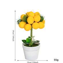 Decoración de bandeja escalonada con limón de estilo veraniego, planta de limón artificial, decoración rústica del hogar, planta de limón falsa en mini jarrón, accesorio de verdor para bandeja escalonada (estilo de limón) - Multicolor - Ver 8