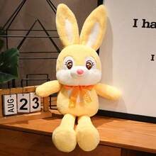 1pc Easter Bunny Plush Doll, Stretchable Rabbit Ears Stuffed Animal, Small White Rabbit Doll, Children Comfort Soft Doll, Bedroom Companion, Birthday Gift, Party Favor - Long-eared Rabbit - View 7